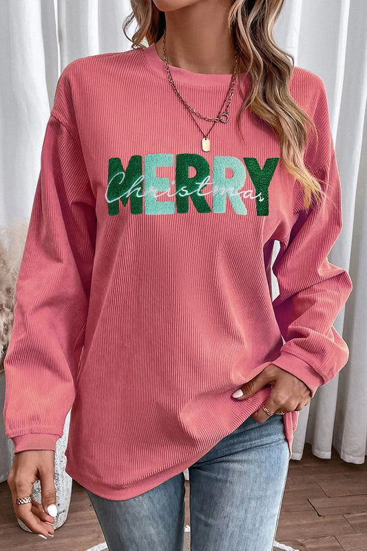 Merry Christmas sweatshirt for women with festive holiday graphic
